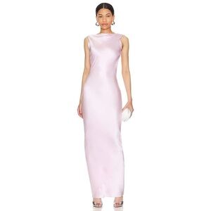 The Bar Pierre Pink Long Evening Dress Sleeveless Rhinestone Backless Size 8
